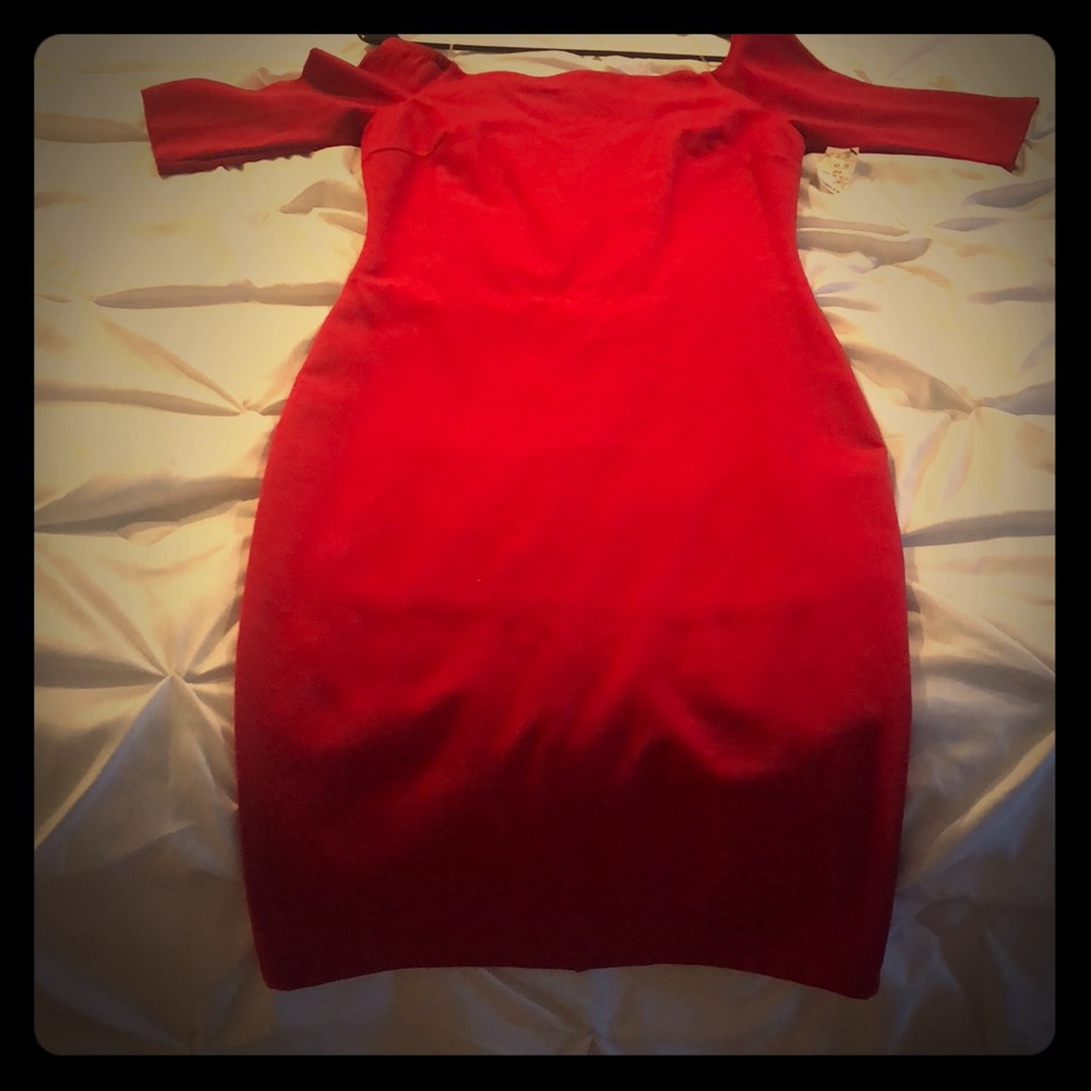 NEW cute red off shoulders dress.